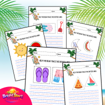 Shape Tracing Practice Worksheets for 3-5 Years Summer Edition Busy Book for Learning Shapes (1)