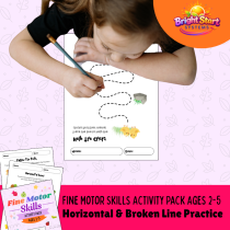 Fine Motor Skills Activity Pack Ages 2-5 Horizontal & Broken Line Practice (1)